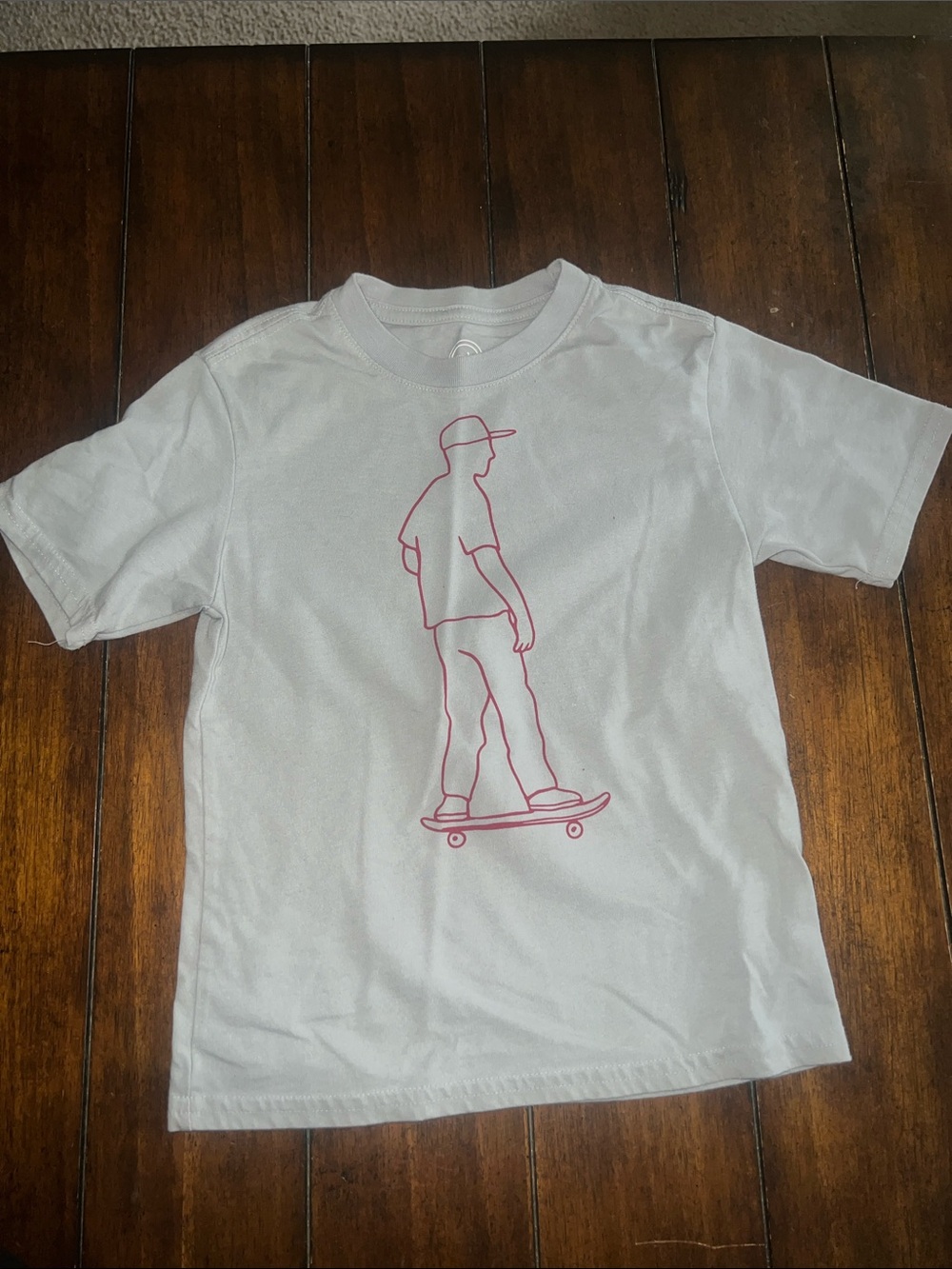 🎉🎉 5 for $20🎉🎉Kids White T-Shirt with Pink Skateboard Graphic